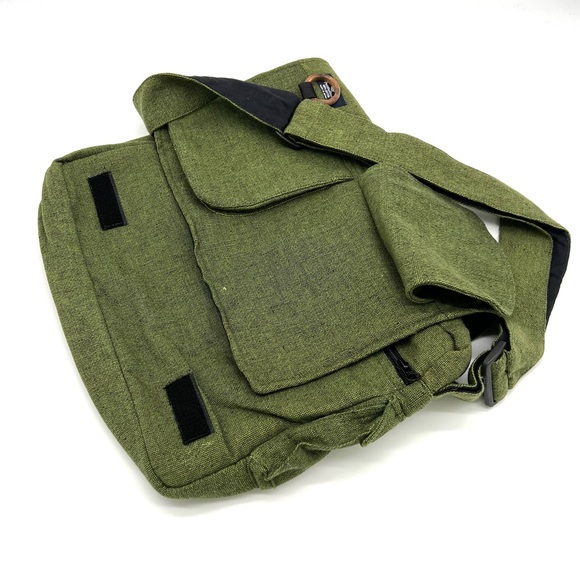 Multi pocket Cotton Embroidered Laptop Messenger Bag - Picture 8 of 15